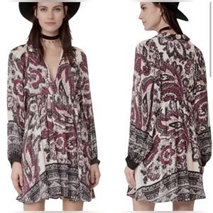*Say you Love Me* Free People dress ivory/paisley combo